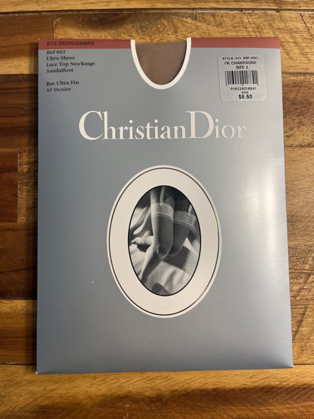 ✨ Christian Dior ✨ Diorissimo Ultra Sheer Lace Top Stockings - Size 2